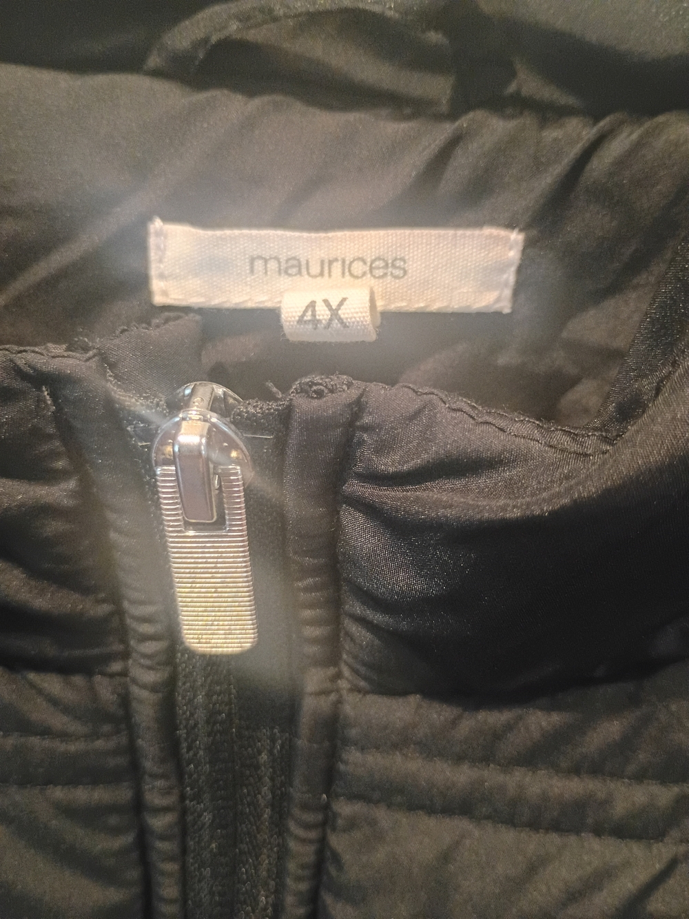 Maurices Black Quilted Jacket with Silver Zipper - Picture 2 of 8